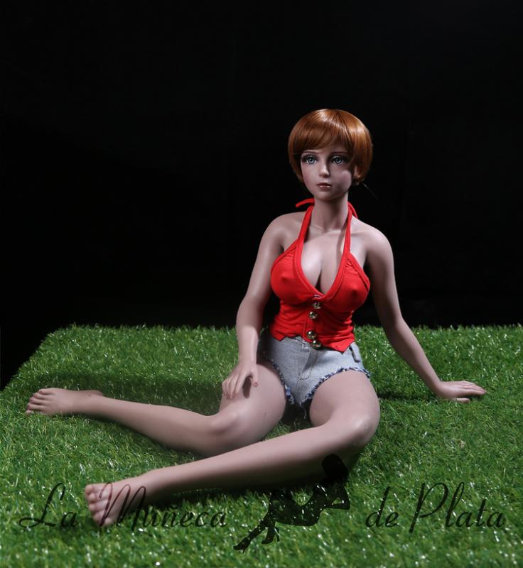 JM Doll 65cm Chloe morena en top rojo - La Muñeca de Plata.